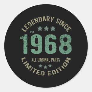 Sticker Rond Original depuis 1968 Cadeau d'anniversaire légenda