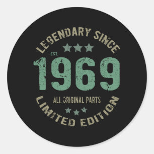 Sticker Rond Original depuis 1969 Cadeau d'anniversaire légenda