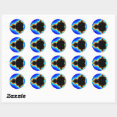 Sticker Rond Original Mandelbrot Set 03 - Fractal (Feuille)