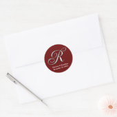 Sticker Rond Original R vin rouge monogramme personnalisé nom d (Enveloppe)