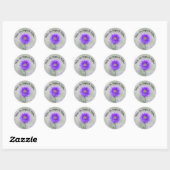 Sticker Rond Origine d'aquarelle violette dahlia (Feuille)