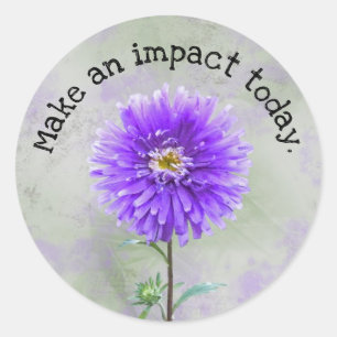 Sticker Rond Origine d'aquarelle violette dahlia