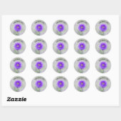 Sticker Rond Origine d'aquarelle violette dahlia (Feuille)