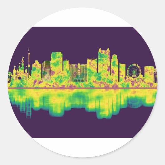 Sticker Rond Orlando Florida Skyline (Devant)