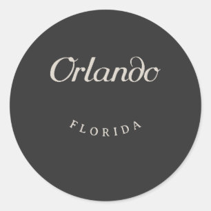 Sticker Rond Orlando Floride Police blanche