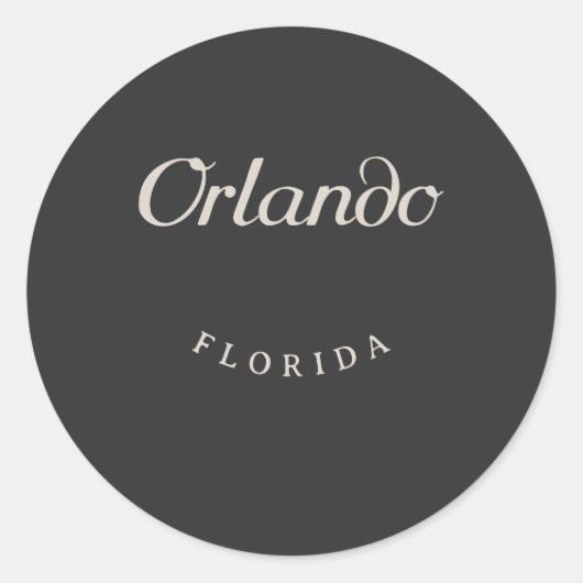 Sticker Rond Orlando Floride Police blanche (Devant)