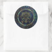 Sticker Rond Ormeau d'or de zodiaque de Lion sur la (Sac)