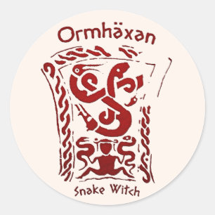 Sticker Rond Ormhäxan Snake Witch Rune