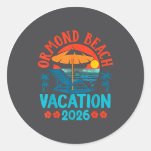 Sticker Rond Ormond Beach Floride 2026 Vacances de Famille Plag