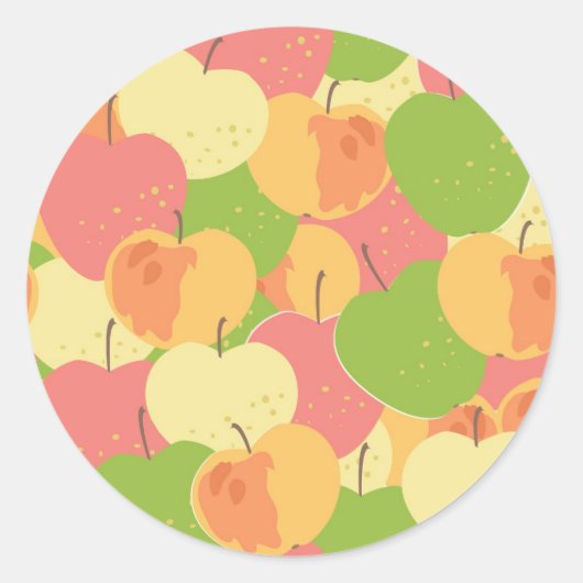 Sticker Rond Ornament with Apples (Devant)