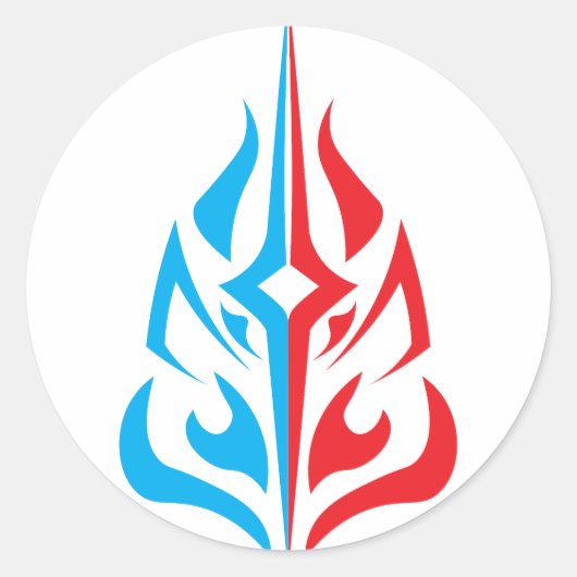 Sticker Rond Ornamental Floral Design (Devant)