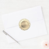 Sticker Rond Ornat Gold Faux Foil (Enveloppe)
