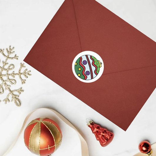 Sticker Rond Ornement de bal de Noël