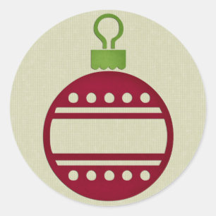 Sticker Rond Ornement de Noël rouge