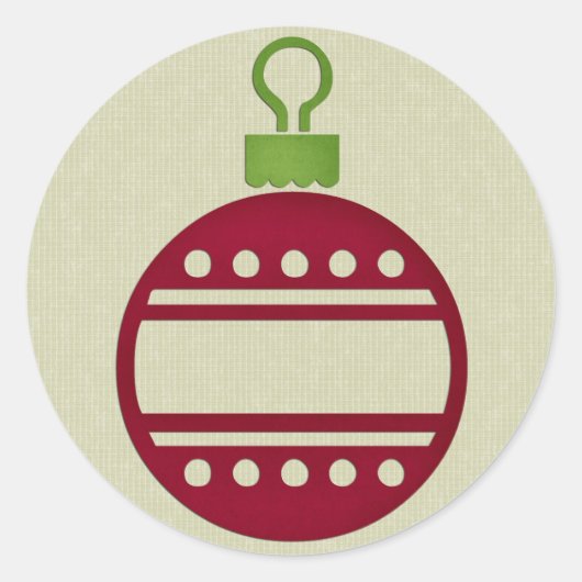 Sticker Rond Ornement de Noël rouge (Devant)