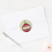 Sticker Rond Ornement de Noël rouge (Enveloppe)