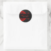 Sticker Rond Ornement Floral Noir Et Rouge (Sac)