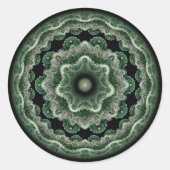 Sticker Rond Ornement fractal orné vert (Devant)