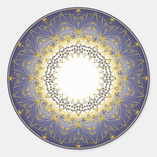 Sticker Rond Ornement Golden Elegance (Devant)