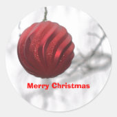 Sticker Rond Ornement Red Sparkly (Devant)