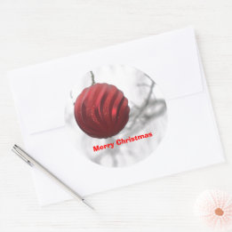 Sticker Rond Ornement Red Sparkly