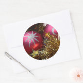 Sticker Rond Ornement rouge (Enveloppe)