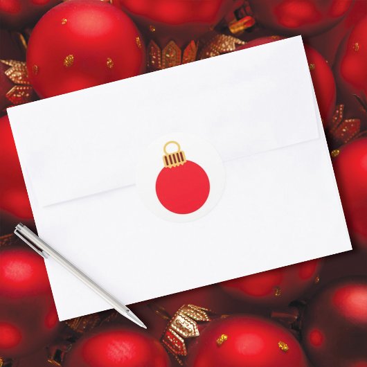 Sticker Rond Ornement rouge Noël