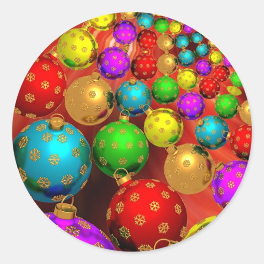 Sticker Rond Ornements de Noël (Devant)