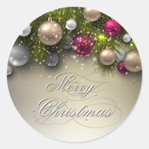 Sticker Rond Ornements de Noël - Multi