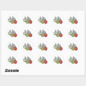 Sticker Rond Ornements de vacances rétro (Feuille)