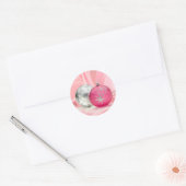 Sticker Rond ORNEMENTS ROSE ET ARGENT par SHARON SHARPE (Enveloppe)
