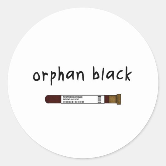 Sticker Rond Orphan Noir badge / bouton - flacon (Devant)