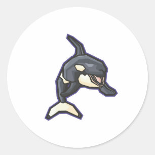 Sticker Rond orque heureuse baleine tueuse