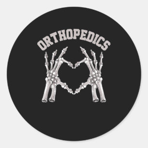 Sticker Rond Orthopédie Squelette Coeur main Ortho Infirmière R