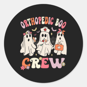 Sticker Rond Orthopédique Boo Crew Funny Ortho Nursing Hallowee