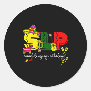 Sticker Rond Orthophonie slp pathologie du langage du cinco de