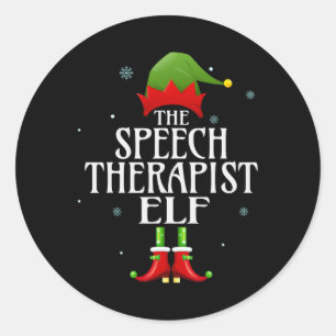 Sticker Rond orthophoniste Elf Xmas Matching Family Group Ch
