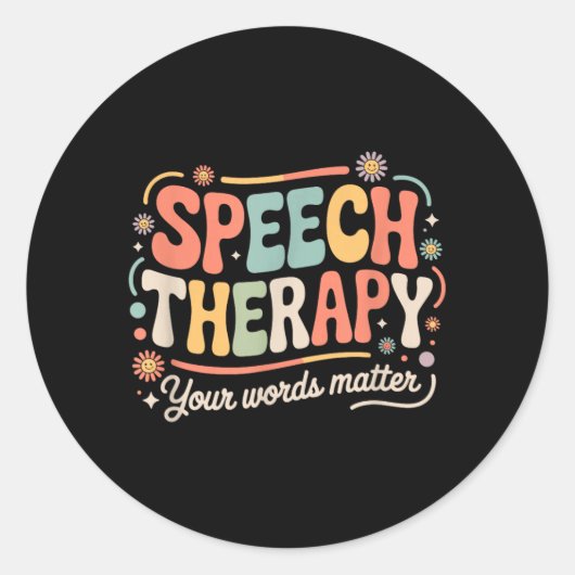 Sticker Rond Orthophoniste Vos Mots (Devant)