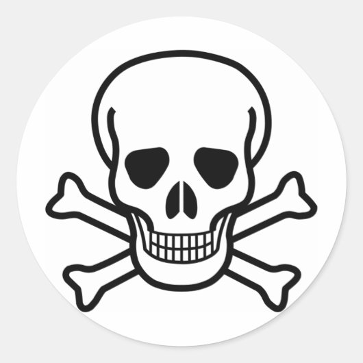 Sticker Rond Os croisés du crâne X (Devant)