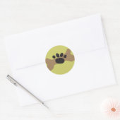 Sticker Rond Os de chien et Empreinte de patte (Enveloppe)