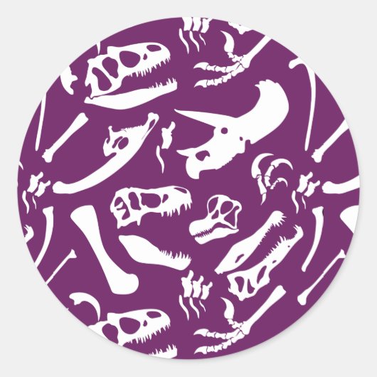 Sticker Rond Os Dinosaures (Violet) (Devant)