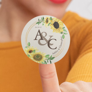 Sticker Rond Os ・ Élégant Mariage moderne