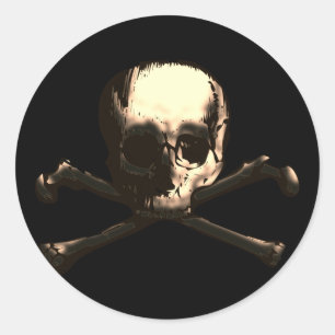 Sticker Rond Os et crâne