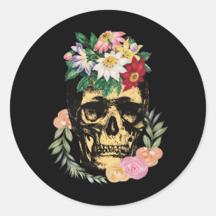 Sticker Rond Os Et Fleurs
