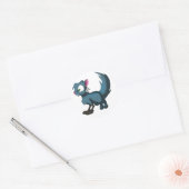 Sticker Rond Oscar Chinchilla Chat Oiseau Dragon hybride (Enveloppe)