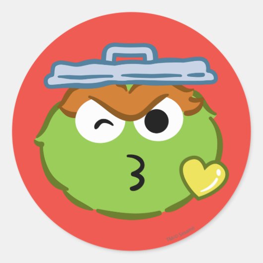 Sticker Rond Oscar Face Jeter un baiser (Devant)
