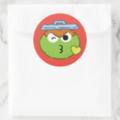 Sticker Rond Oscar Face Jeter un baiser (Sac)