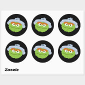 Sticker Rond Oscar le grincheux visage (Feuille)