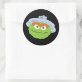 Sticker Rond Oscar le grincheux visage (Sac)