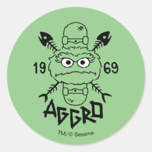 Sticker Rond Oscar the Grouch Skate Logo - Aggro 1969